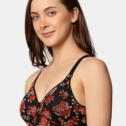 Triumph Black Floral Full Coverage T-Shirt Bra image 3
