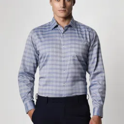 Van Heusen Blue Regular Fit Checks Shirt image 1