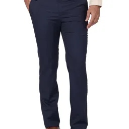 Raymond Blue Slim Fit Texture Trousers image 1