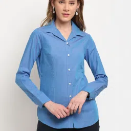 Crozo By Cantabil Blue Full Sleeve Shirt image 1