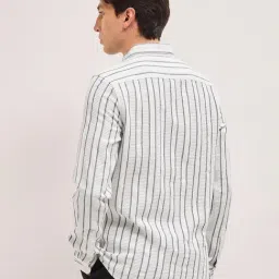 The Bear House White Cotton Textured Regular Fit Shirt image 2