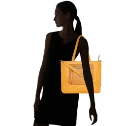 Giordano Ochre Yellow Solid Large Shoulder Handbag image 2
