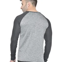 Chkokko Grey Regular Fit Colour Block Sports T-Shirt image 2