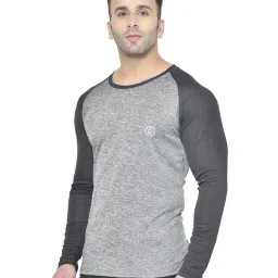 Chkokko Grey Regular Fit Colour Block Sports T-Shirt image 3