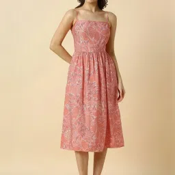 Allen Solly Peach Regular Fit Printed Dress image 1