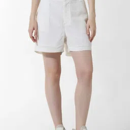 Only Off White Regular Fit High rise Shorts image 1