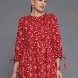 Libas Maroon A-Line Printed Kurtis-picture-6
