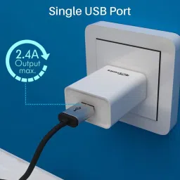 Portronics Adapto 62 C USB Wall Charger Fast Charging Adapter with Micro USB Cable (White) image 4