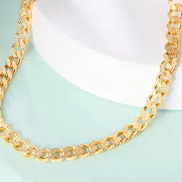 Zavya Refined Linked Gold Plated 925 Sterling Silver Men's Chain image 1