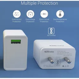 Portronics Adapto ONE M 18W Fast Charging  Adapter with Micro USB Cable (White) image 5