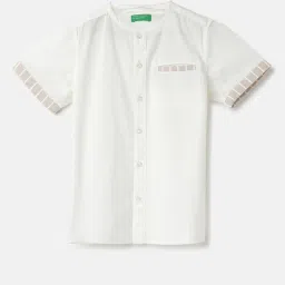 United Colors of Benetton Kids White Solid Shirt image 1