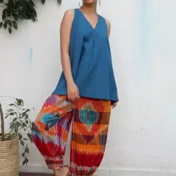 Chidiyaa Gamcha Udita Pure Cotton Top-image-1