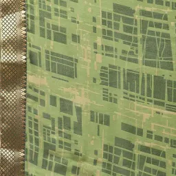 Rangita Green Printed Saree With Unstitched Blouse image 5