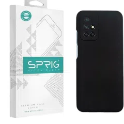 Sprig Liquid Silicone Back Cover for Mi Redmi 10 Prime (Black) image 1