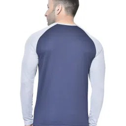 Chkokko Navy & Grey Regular Fit Colour Block Sports T-Shirt image 2