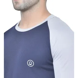Chkokko Navy & Grey Regular Fit Colour Block Sports T-Shirt image 5