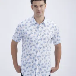 Pepe Jeans Blue Cotton Regular Fit Printed Shirt image 1