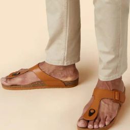 Neemans Men's Cork Tan T-Strap Sandals-picture-10