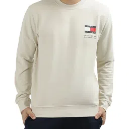 Tommy Hilfiger Beige Logo Regular Fit Sweatshirt image 1
