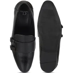 Carlton London Men's Jet Black Monk Shoes image 3
