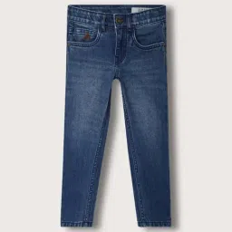 Blue Giraffe Boys Blue Cotton Solid 1 Jeans-image-33