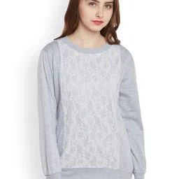 Belle Fille Grey Lace Sweatshirt image 1
