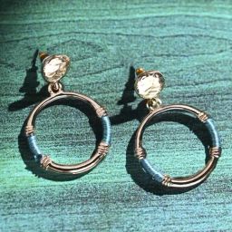 Accessorize London Women's Gold Thread Detail Doorknocker Earrings-picture-13