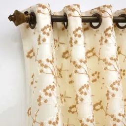 Ariana Noel-F Beige & Brown Polyester 5 ft. Window Curtain - Single Piece image 3