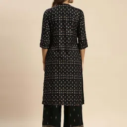 Rangita Black Printed Straight Kurta image 2
