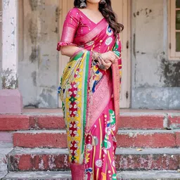 MAHARANI COUTURE Ethnic Motifs Printed Kanjeevaram Saree-image-71