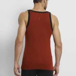 Van Heusen Athleisure Slim Fit Moisture Wicking Ultra Soft Solid Vest - Tomato and Black image 2