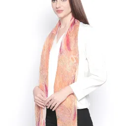 Style Quotient Orange & Pink Printed Stole image 2