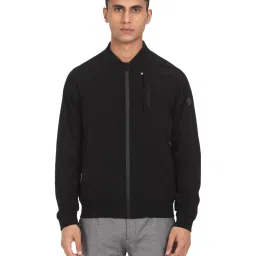 u.s. polo assn. Men Black Stand Collar Solid Jacket image 1