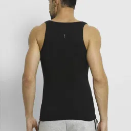 Van Heusen Athleisure Slim Fit Moisture Wicking Ultra Soft Solid Gym Vest - Black image 2