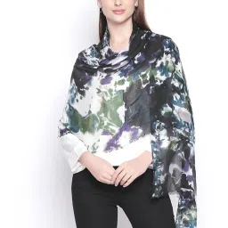 Style Quotient Purple & White Printed Stole image 1