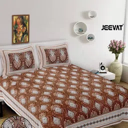 JEEVAT Men Brown Bedsheets-picture-33