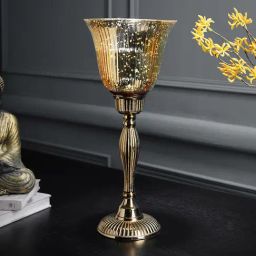 Pure Home and Living Gold Glass Textured Hurricanes-picture-31