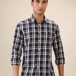 Parx Tartan Checks Checked Spread Collar Pure Cotton Slim Fit Shirt-picture-35