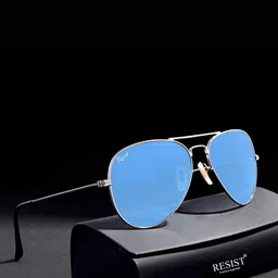 RESIST EYEWEAR Unisex Aviator Sunglass & UV Protected Lens AIRCRAFTS SILVER BLUE CANDY 1-picture-30