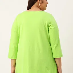 theRebelinme Plus Size Solid Cotton Longline Top image 3