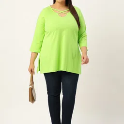 theRebelinme Plus Size Solid Cotton Longline Top image 2