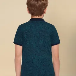 Allen Solly Junior Boys Printed Polo Collar Pure Cotton T-shirt image 4