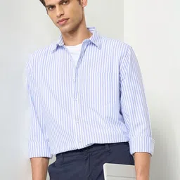 Peregrine by Pantaloons Men Striped Casual Shirt-picture-34