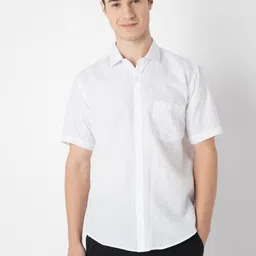MARK & ALBERT Men India Slim Fit Spread Collar Solid Formal Shirt-picture-18