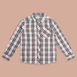 Pantaloons Junior Cotton Full Sleeves Checked Shirt - White-picture-24
