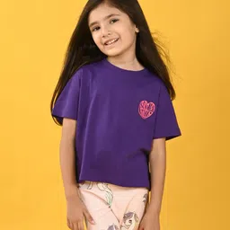 Anthrilo Half Sleeves Summer Time Text Printed Tee - Purple-picture-27