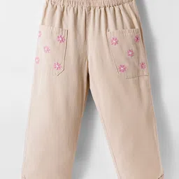 Under Fourteen Only Floral Embroidered Pant - Beige-image-70