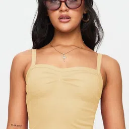 DressBerry Women Shoulder Straps Solid Crop Top-image-72