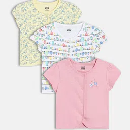 MINI KLUB Infants Pack Of 3 Printed Pure Cotton Front Open Jhablas-picture-17