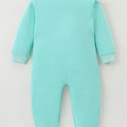 BLUSHES Christmas Theme 100% Cotton Full Sleeves My First Christmas Text Printed Romper - Sea Green image 3